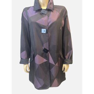 MYCRA PAC Rain Jacket, Reversible Sz S/M Geometric Black Purple, Lightweight